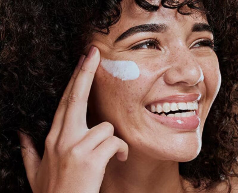 Sephora Woman with moisturiser on her face