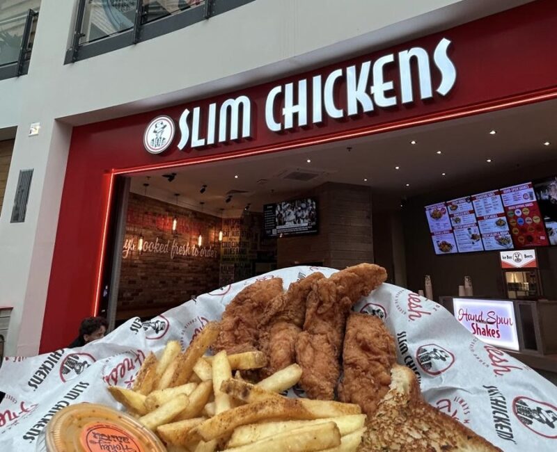 Chips and chicken meal deal pictured outside the Slim Chickens store inside Manchester Arndale